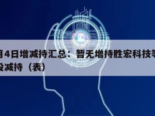 8月4日增减持汇总：暂无增持胜宏科技等22股减持（表）